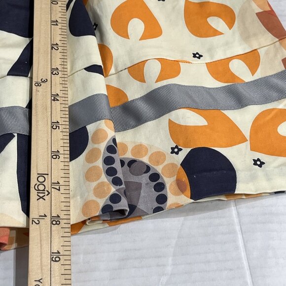 Necessary Object Skirt Womens M Orange Gray Floral Mini Aline Artsy Boho Hippie - Picture 5 of 8